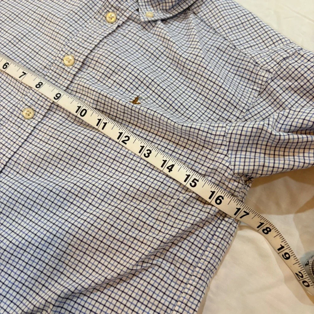 Ralph Lauren Boys Blue‎ White Tattersall Check Button Down Shirt M 10-12